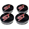 Reluen 4PCS 54MM ST Racing Black RED Center Wheel HUB CAPS Emblem Cover CP9C-1A096-AA