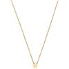 LUXENTER Collana Alfabeto con finitura oro 18 carati, lettera G, Mediano, metallo, senza pietre preziose