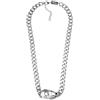 Diesel Collana a catena da uomo in acciaio inossidabile con chiusura a moschettone, Tono argento,