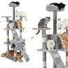 Avilia - Tiragraffi XXL 170cm con Doppia Cuccia per Gatti Adulti, Albero Giochi in Sisal e Peluche, Piatteforme Relax, Ampio e Sicuro per il Massimo Divertimento dei Gatti (Grigio)