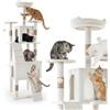 Avilia - Tiragraffi XXL 170cm con Doppia Cuccia per Gatti Adulti, Albero Giochi in Sisal e Peluche, Piatteforme Relax, Ampio e Sicuro per il Massimo Divertimento dei Gatti (Bianco)