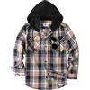 JACKETOWN Camicia in Flanella Quadri da Uomo con Cappuccio Maniche Lunghe vestibilità Regolare Camicie Casual Comode in Cotone con Taschino sul Petto Taglia M-3xl