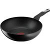 Lagostina Intensive Pro, Wok Antiaderente 28 cm, Rivestimento Titanio Antigraffio, Cottura Rapida e Uniforme, Tecnologia Thermo-Signal, Wok Adatto a Tutte le Fonti di Calore Inclusa Induzione