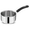 Lagostina Pratica Casseruola in Acciaio 18/10 con Manico Lungo in Silicone, Pentola per Induzione, Gas e Forno fino a 210°, 14 cm