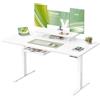 VASAGLE Scrivania Regolabile Elettricamente in Altezza, 140 x 70 cm, per Lavoro in Piedie, Supporto Monitor, Cassetto, Porta USB-C, Promemoria Sedentarietà per Ufficio, Bianco Nuvola LSD154WB01
