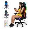 Nuwo Sedia Gaming LED RGB Ergonomica in Tessuto Traspirante | Reclinabile 180° | Struttura in Acciaio 150Kg | Braccioli 2D | Supporto Lombare e Cervicale | Sedia PC Gaming e Ufficio