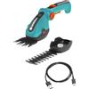 Gardena Set forbici a batteria per erba e siepi ComfortCut Li: forbici per prato e per siepi, impugnatura comoda inclinabile con indicatore a LED, cambio lama senza utensili (9888-20)