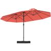 RELAX4LIFE Ombrellone Doppio da Giardino 4,5 x 2,4 M, Ombrellone da Balcone con Apertura a Manovella, 2 Sacchi di Sabbia Parasole per Patio, Cortile, Ristorante o Bar (Arancione, 443 x 263 cm)