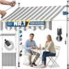 KESSER® Tenda da sole con manovella e catena luminosa a LED, tenda da sole senza fori, resistente ai raggi UV, regolabile in altezza e impermeabile, protezione solare per balcone, terrazza e giardino