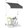 HOMASIS Tende da Sole per Esterno Estensibili, Protezione Solare Regolabile in Altezza, Tenda da Balcone senza Foratura, Tendalino Parasole con Manovella (Grigio, 1,5M)