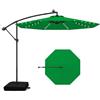 RELAX4LIFE Ombrellone da Giardino 3x3M con Luci a LED, Ombrellone da Balcone con Base a Croce e Sacco di Sabbia, Protezione Solare, per Giardino Terrazzo e Patio (Verde)