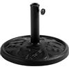 Yaheetech Base per Ombrellone da Giardino in Resina e Metallo Supporto 10 kg per Pali da Ø38mm o Ø48mm con Effetto in Ghisa Esterno Giardino Veranda Terrazza Piscina Spiaggia Patio Nero
