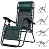 BAKAJI Sedia a Sdraio Relax Reclinabile Modello Fasciato con Struttura in Acciaio e Tessuto Textilene 165x69x112cm per Spiaggia Giardino Esterno (Fasciato Verde)