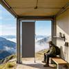 UISEBRT Tenda da sole verticale con manovella senza foratura, 100 x 310 cm, tenda da sole verticale, allungabile e oscurante e impermeabile, tenda parasole, protezione dal vento, grigio scuro