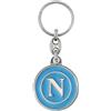SSC NAPOLI Portachiavi in Metallo Smaltato con Logo Bianco su Fondo Celeste