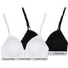 Calvin Klein Bambina Reggiseni a Bralette Confezione da 2 a Triangolo, Multicolore (Pvhblack/Pvhclassicwhite), 8-10 Anni