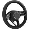 flintronic Coprivolante Auto, Coprivolante Auto in PVC Pelle, Traspirante e Antiscivolo, Universale 36-38 cm, Accessori Auto Interno