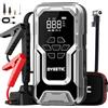 Dyeetic Avviatore Batteria Auto 8000A con Compressore 150PSI, Booster Avviamento per 12V Auto/Motor (All GAS e 12.0L Diesel), Jump Starter Power Bank Avviatore Emergenza con Torcia, Cavi di Avviamento