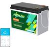 Mjbsan Mini LiFePO4, batteria da 12 V, 200 Ah, 200 A, BMS, batteria al litio da 2560 Wh, 8000 cicli, ideale per camper, trailer, barca e campeggio