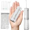 Bezvoi Idropulsore Dentale Portatile Senza Fili, 180ml Irrigatore Orale con 5 Modalità, IPX7 Impermeabile, Ricaricabile, Facile da Usare, Pulizia Profonda per Denti e Gengive, Blanc