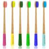 Virgin forest Bamboo Spazzolino, Confezione da 6 Spazzolini Denti Naturali ed Ecologici, Spazzolino Duro in Legno Biodegradabile, Bamboo Toothbrushes Con Manico Antimuffa, Morbidezza Moderata Delle Setole