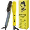 Axceed Spazzola Lisciante per Barba e Capelli, Piastra Elettrica con Tecnologia PTC e Rivestimento in Ceramica, 5 Livelli di Temperatura (130°C-210°C), Effetto Anticrespo e Antistatico