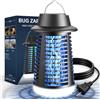 Axeqao Lampada Antizanzare, Tecnologia a Scarica Elettrica 4250V AntiZanzare con Tenuta IPX4, Protezione con Luce UV 20W e Illuminazione a LED, Azione Repellente Zanzare per Interni/Esterni