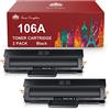 Toner Kingdom 106A (Con Chip) Cartucce di Toner di Ricambio per HP 106A W1106A Compatibile per HP Laser 107a 107r 107w MFP 135a MFP 135w MFP 135r MFP 137fnw MFP 135wg MFP 137fwg (2 Nero)