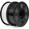 ELEGOO Filamento PLA 1,75mm Nero Bianco 2KG, Filamento per Stampante 3D, Precisione Dimensionale ±0,02mm, Bobina da 1kg (2,2lbs), Compatibile con la Maggior Parte delle Stampanti 3D