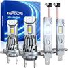 Marsauto Kit Lampadine LED H7+H1 da 80.000 lm, Adatto per Abbaglianti e Anabbaglianti Auto, con Ventola a 12.000 giri/min, Plug and Play, Confezione da 4 Pezzi (H7x2, H1x2)