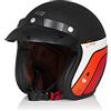 ORIGINE Casco Jet Moto Aperto Scooter Casco Motorino Vintage con Visiera Parasole Omologato ECE (Classic Black,XS)