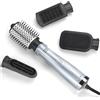 BaByliss Hydro-Fusion 4in1, Spazzola ad aria calda, 4 accessori intercambiabili, funzione ionica anti-crespo, asciuga, liscia, dona volume e modella, Azzurro, AS774E