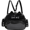 Oxxggkao Zaino Itabag con orecchie di gatto giapponesi con display a spillo, tasca trasparente, cinghie regolabili, borsa a tracolla borsa a tracolla zaino da collezione