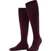 Falke Airport M Kh lana cotone al ginocchio tinta unita 1 paio, Calzini lunghi Uomo, Rosso Barolo 8596, 45-46