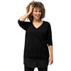 Ulla Popken Inserto a blusa dal taglio svasato con bordo arrotondato nero 58+ 808916100-58+
