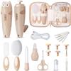 Lictin Kit per la cura dei bambini, set tagliaunghie elettrico 25 in 1, lima per unghie sicura per bambini con luce automatica, kit per unghie per neonati, kit portatile per la cura dei bambini e