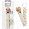 BIBS Pacifier Clip. Catenella per succhietto. Cotone 100% biologico. Disegnato in Danimarca. Cotone 100% biologico, Misura unica, Ivory/Vanilla