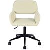 MEUBLE COSY Sedia da Ufficio Girevole Regolabile in Altezza Poltrona da Scrivania Toelette Seduta in Velluto a Coste con Ruote per Studio Camera da Letto, Beige