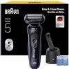 Braun Serie 5 Rasoio Elettrico Barba, Wet&Dry, Regolabarba Uomo, Rasoio Barba, 50 Min di Utilizzo, Stazione Smartcare 4in1, Senza Fili, 100% Impermeabile, Regolabarba Braun, 52-B7000cc, Blu