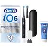 Oral-B iO 6 Spazzolino Elettrico Ricaricabile, con 2 Testine di Ricambio, Nero - 2 Testine di Ricambio per Spazzolino Elettrico, Custodia da Viaggio + 1 Dentifricio Pro Expert, Pulizia Denti Efficace
