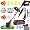 Ginzyaiy Decespugliatore a batteria, 21v 2000 mAh Alta capacità Decespugliatore Elettrico, 3 In 1 Tagliabordi a batteria ，Altezza regolabile e testa girevole a 90°Per Il Taglio Di Giardini,Prati E villa
