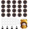 PATIKIL Occhi di Sicurezza 10mm 20Pezzi Occhi Realistici per Bambole all'Uncinetto con Rondelle per Decorazione Accessori per Bambole Artigianato Halloween Marrone