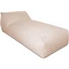 Deshome - Pouf lettino prendisole da esterno sfoderabile - Puff poltrona sacco outdoor idrorepellente con imbottitura, chaise longue design Beige