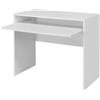 Avilia Scrivania con Piano Estraibile a Scorrimento - Scrivania per Ufficio - Scrivania per Pc e Lavoro- 90x45x74 cm, Bianca, Legno