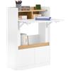 SoBuy Scrivania Salvaspazio Richiudibile con 3 Ripiani 63x67x93cm Ufficio | Scrivania Pieghevole Salvaspazio con Piano Pieghevole, Scrivania Gaming per Computer, Bianco e Naturale, FWT109-WN
