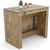 VE.CA.s.r.l. VE.CA - Tavolo Allungabile Karen, Made in Italy - Console Allungabile fino a 3 Metri, 14 Posti - Salvaspazio con Porta Prolunghe, Arredo Moderno da Sala da Pranzo (Legno Invecchiato, TAVOLO)