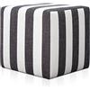 Deshome Pouf poggiapiedi cubo 43x43x44 cm stoffa Idrorepellente: Pouf design moderno per divano soggiorno camera da letto, Puff poggiapiedi, Pouffe salotto Minerva (Rigato)