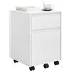 WOLTU Cassettiera Scrivania con 2 Cassetti, Schedario con Rotelle, Schedario da Ufficio A4, in Legno PB, Bianco, 40x40x56cm, ASK11ws