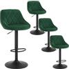 WOLTU Sgabelli Cucina Set 4 con Schienale, Regolabile, Velluto Verde Scuro | Sgabello da Bar, Moderni Girevoli, Altezza Regolabile, Sedia Alta, con Poggiapiedi, per Cucina Bar Soggiorno