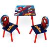 CARTOON Set Tavolo e 2 Sedie Bambini Spiderman Marvel in Legno Tavolino Cameretta con Sedie 445x50x50 cm Arredo per Disegno Gioco e Merenda Mobilietta Bambino Età 3+